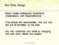 Triangles In Green PowerPoint Template text slide design